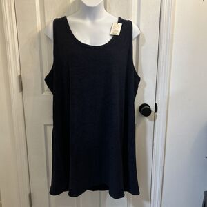 NWT A New Day Tank Dress Womens 3X Navy Blue Soft Terry Sleeveless Lounge Casual